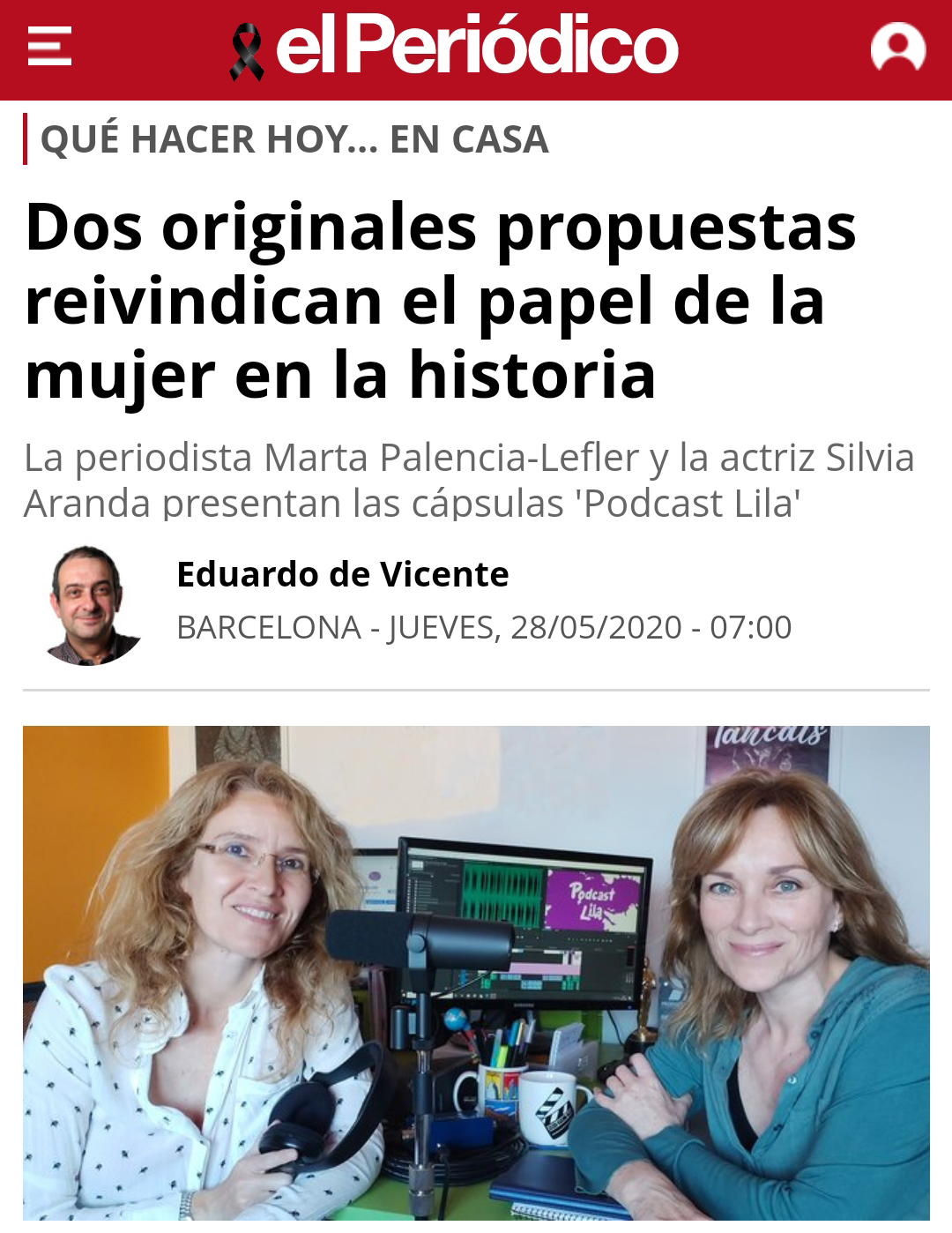 Podcast Lila en el diario El Periódico